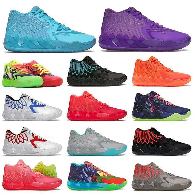 MB.01 Rick And Morty Basketball Shoes for sale LaMelos Ball Men Women Iridescent Dreams Buzz City Rock Ridge Red Galaxy Not From Here Kids 01