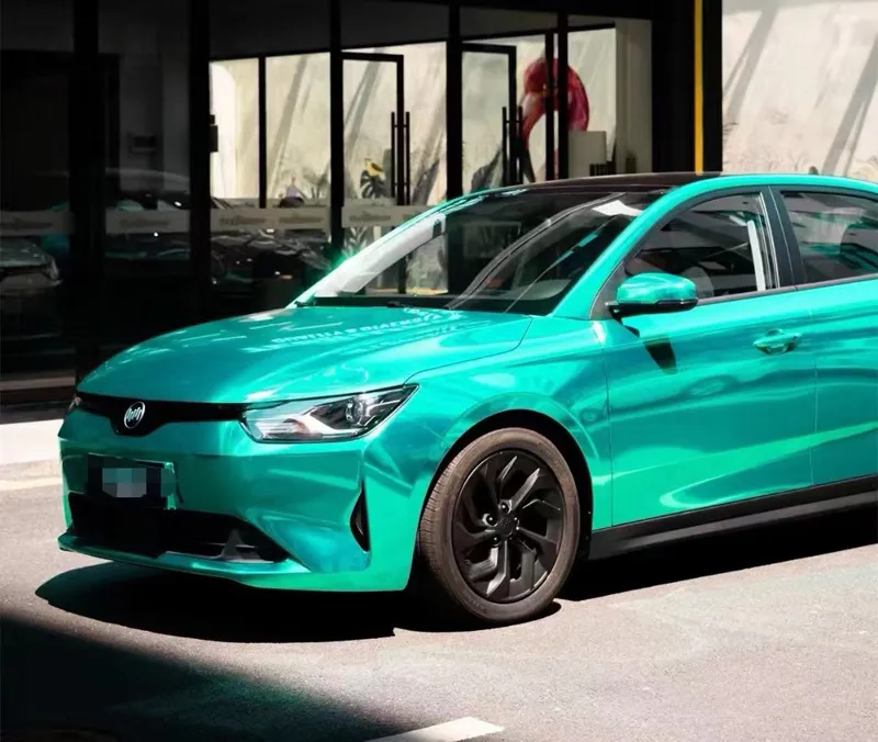 Extensible Chrome Miroir Miami Teal Vinyle Wrap Film Adhésif Autocollant Autocollant Chrome Menthe Vert Voiture Emballage Feuille Rouleau PET Doublure