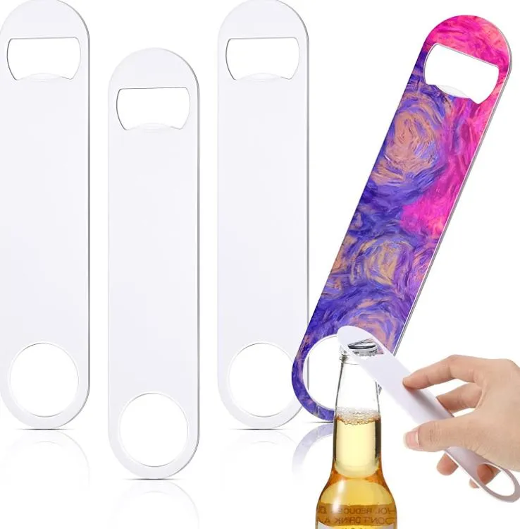 DIY Sublimation Opener Blank Weiß Silber Bier Flaschenöffner Wärmeübertragung Druck Korkenzieher Weihnachtsgeschenk SN20