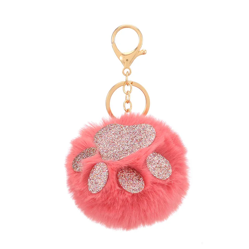 Christmas Gifts Fur Ball Keychains Plush Keychain Pendant Women`s Bag Decorative keyring Key Chain