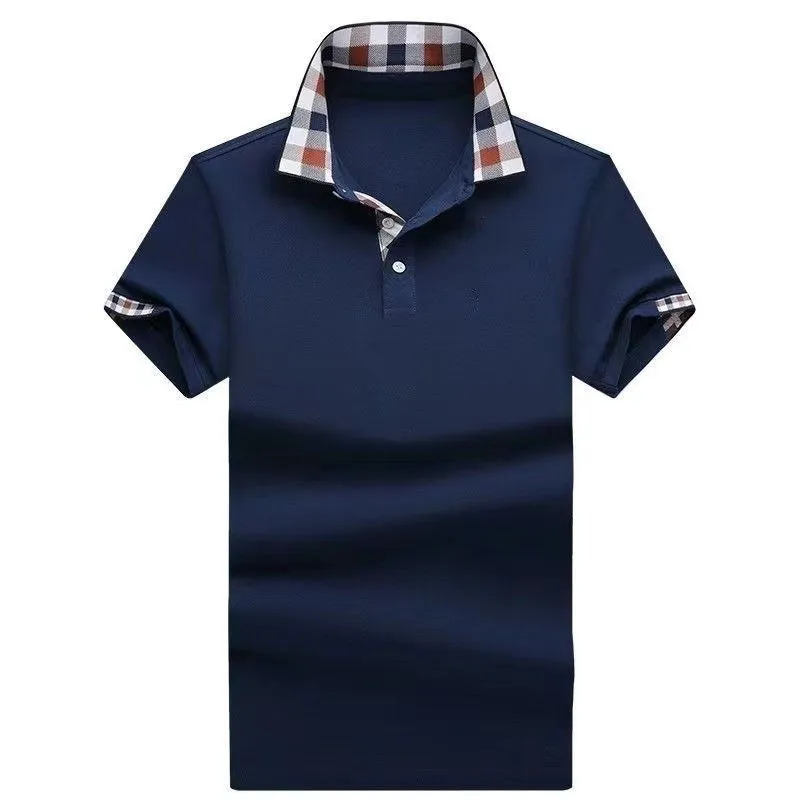 Großhandel 2210 Sommer neue Polos Shirts europäische und amerikanische Herren Kurzarm Casual Colorblock Baumwolle große Größe bestickt Mode T-Shirts S-2XL