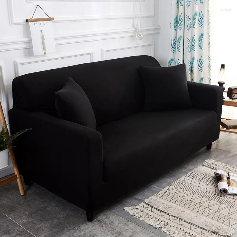 Sandalye düz renkli oturma odası ev polyester fiber modern gerilebilir elastik köşe kanepe yastık kapağı 1/2/3/4 açık