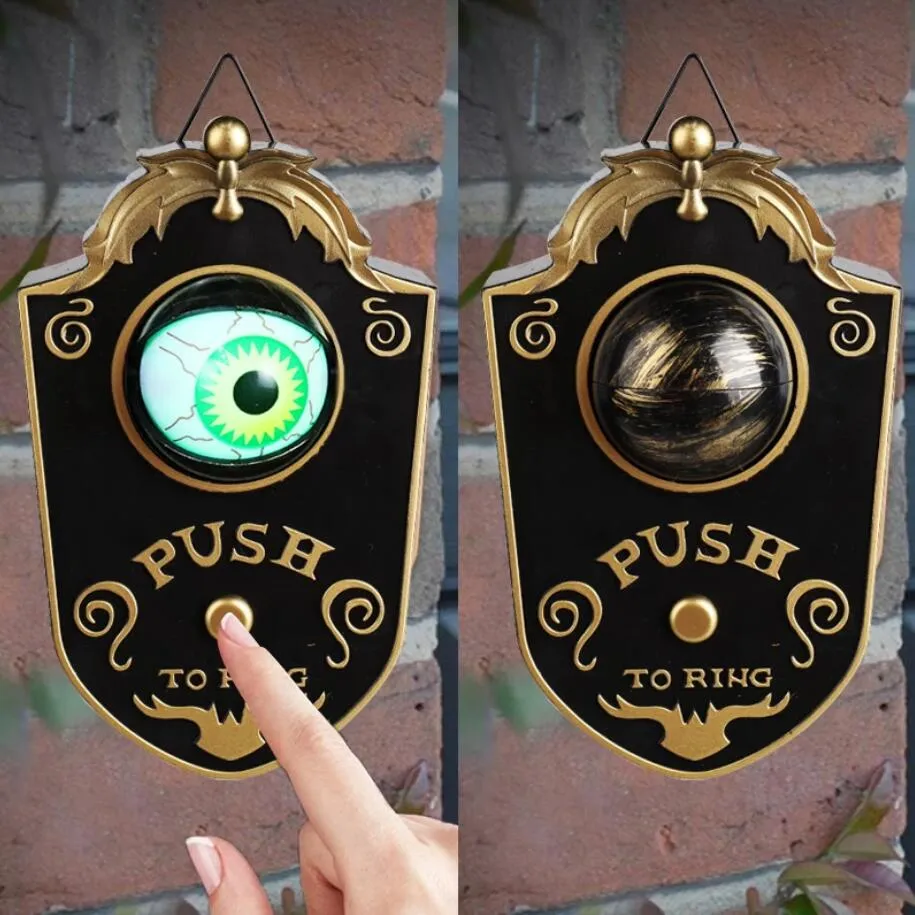 Halloween One-eyed Doorbell Party Supplies Decoration Ghost's Day Glowing Hanging Piece Whole Door Hangings Plastic Doorbell Eyeball