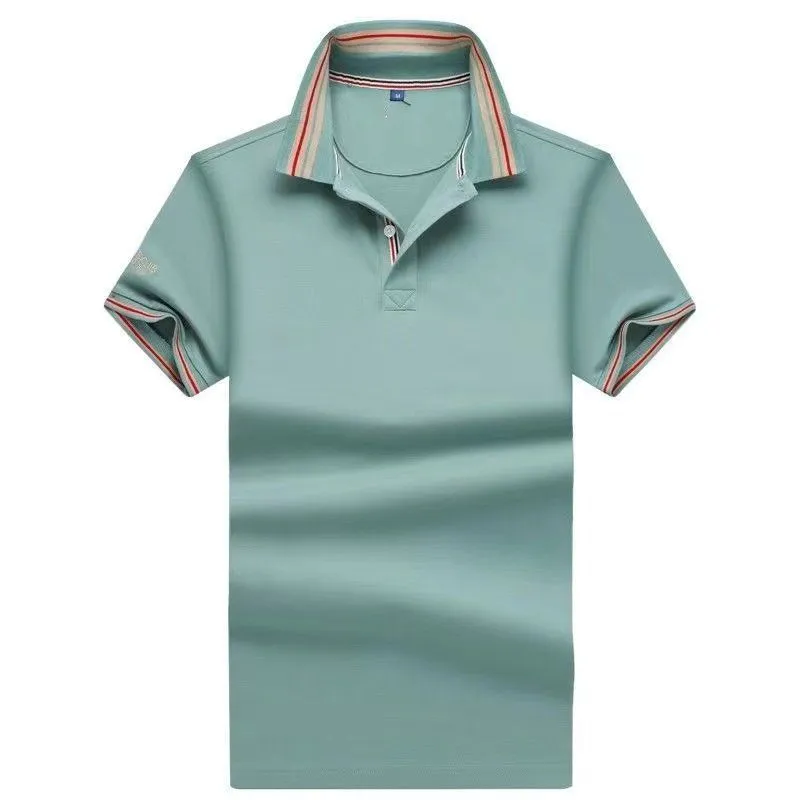 Vente en gros 2214 Été Nouveaux Polos Chemises à manches courtes pour hommes européens et américains Casual Colorblock Coton Grande Taille T-shirts de mode brodés S-2XL