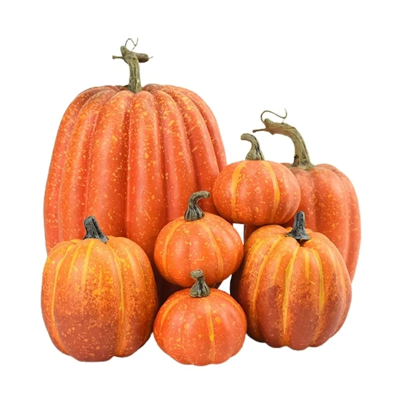 Décoration de fête 7pcs Citrouilles Artificielles Faux Simulation Citrouille Halloween Thanksgiving Décor 221031