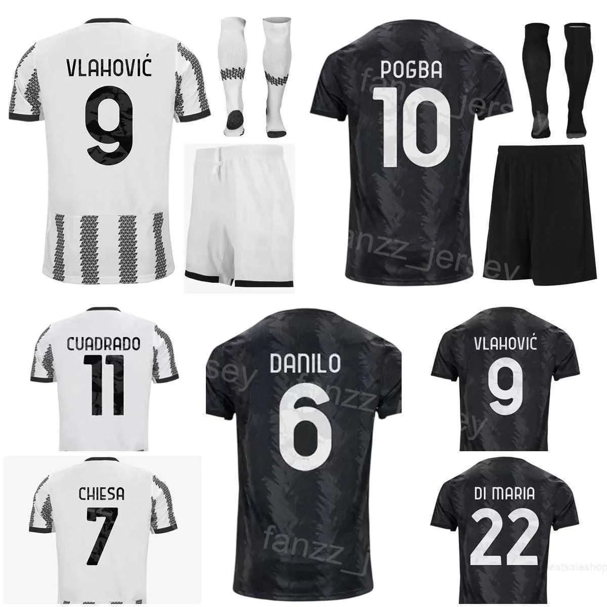 22-23 Club Männer Jugendfußball 7 Federico Chiesa Jersey Set 10 Paul Pogba 22 Angel Di Maria 11 Juan Cuadrado 8 Weston McKennie 9 Dusan Vlahovic Football Shirt Kits Youwen