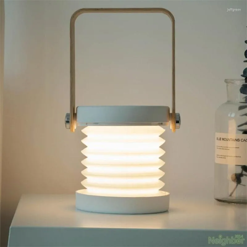 Bordslampor Lykta Lamp LED -nattlampor Kreativa vikbara USB -roman Hem present Atmosphere Desk Lighting Decoration Fixtures