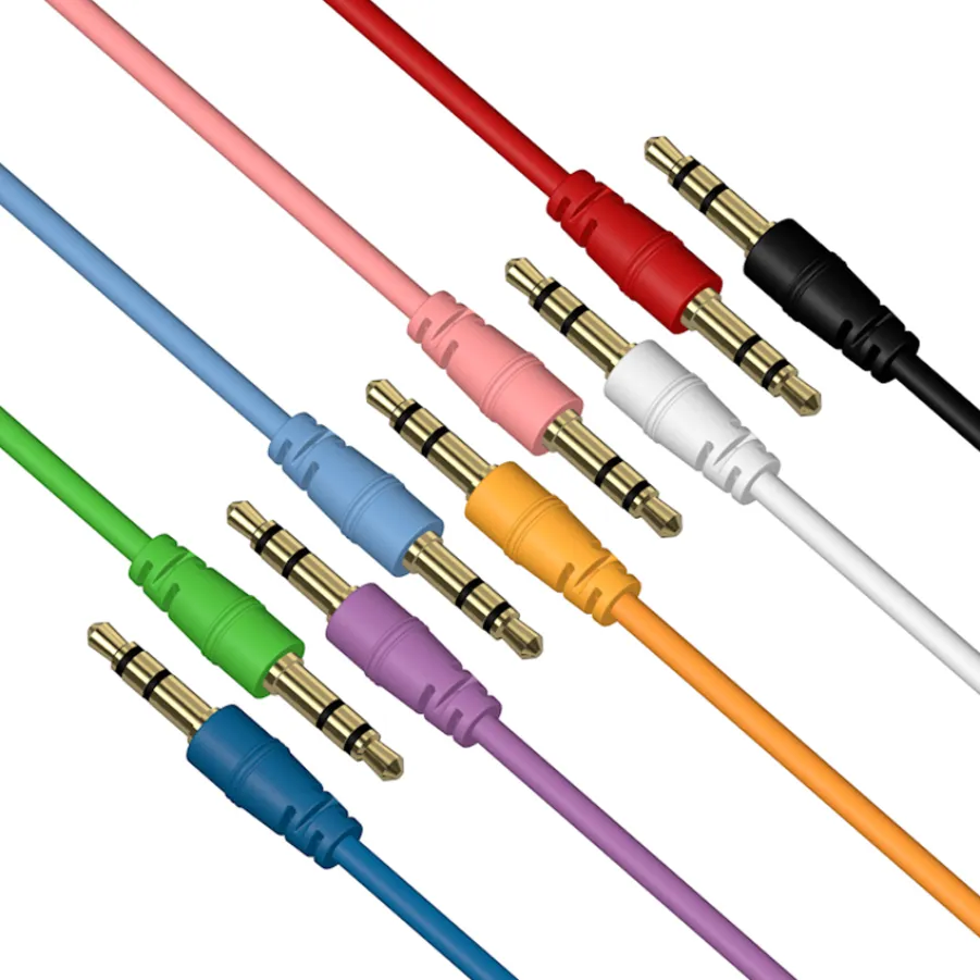 Aux Cable 1m 3ft 3,5 mm hane till hane Jack Stereo Audio Cables f￶r h￶rlurar Bilh￶gtalare Telefon MP3 CD -spelare