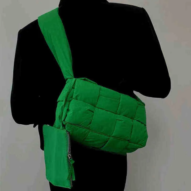 Evening bags Fashion Woven Cotton Shoulder Bag Nylon Padded Messenger Famous Designer Women Crossbody s Big Purse Space Hand 220623