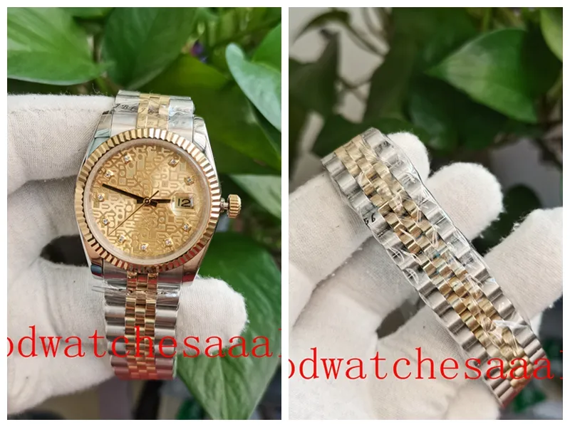 Nova versão UNISSISEX Fashion Wristwatches 36mm Dial padronizado amarelo 126231 126233 Automático 2813 Movimento Bracelete de aço inoxidável Menina de relógios femininos masculinos
