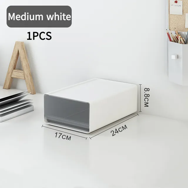 Idesign Deep Drawer Bin Desktop Drawer Box Square Transparent Book Pen