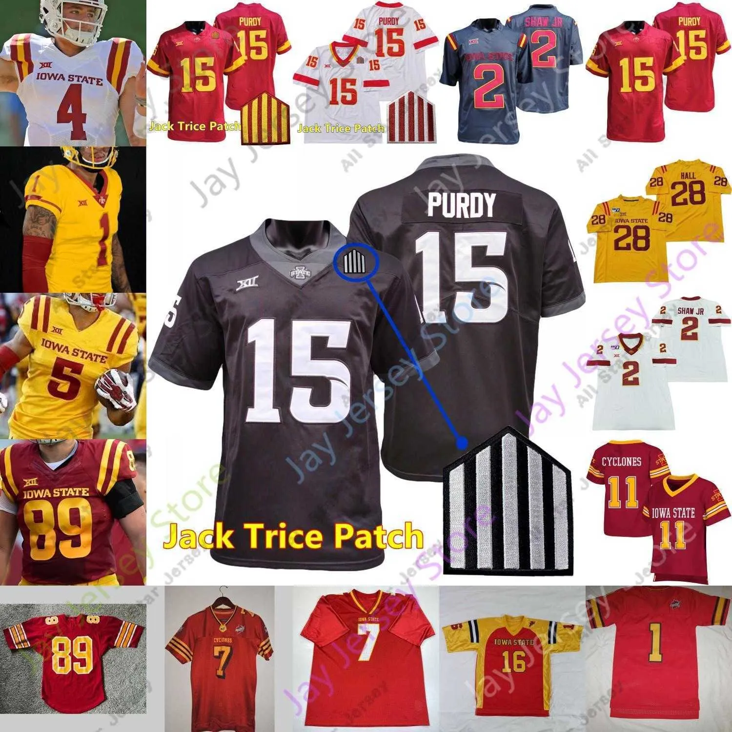 Iowa State Cyclones Isu voetbalshirt Ncaa College Eli Sanders Charlie Kolar Sean Shaw Jr. Wilson Jr. Noel Will