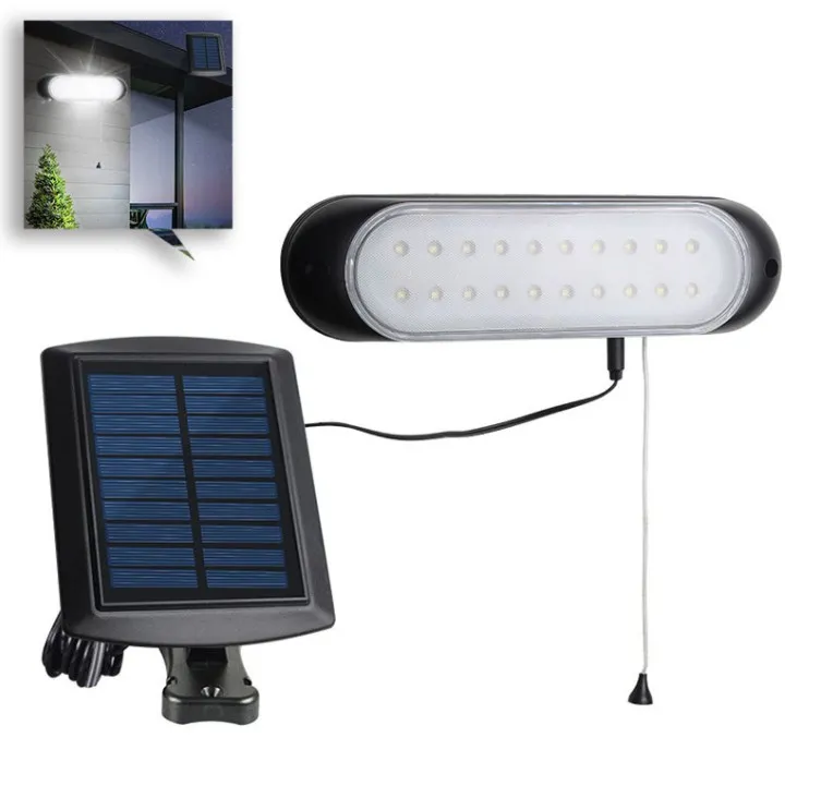 Split zonnetuinverlichting voor schuur garage cabin lamp gescheiden binnen wandbevestiging met treknoer voor huiskamerkamer