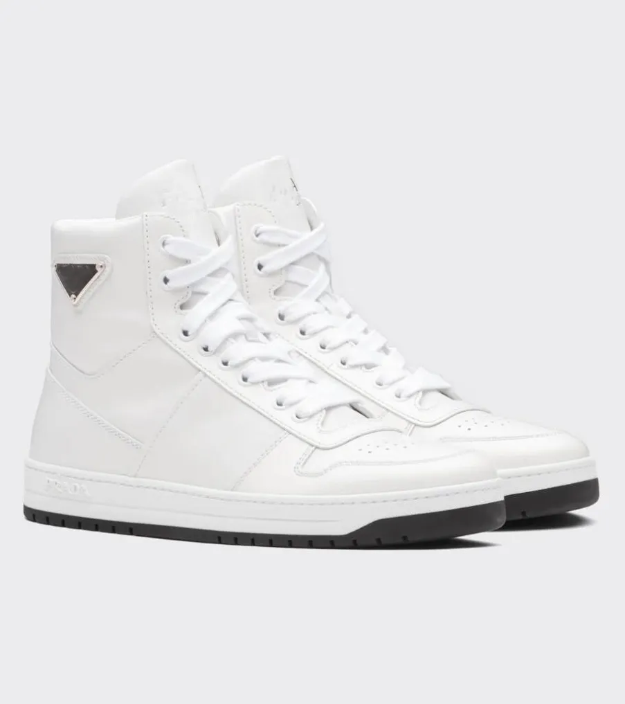 T nis De Cano Alto Downtown Couro Sapatos Branco Preto Masculino