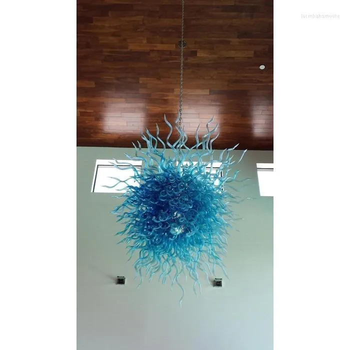 Lustres longreee moderno azul elegante elegante murano antigo lâmpada pendurada lâmpada decoração de teto vintage