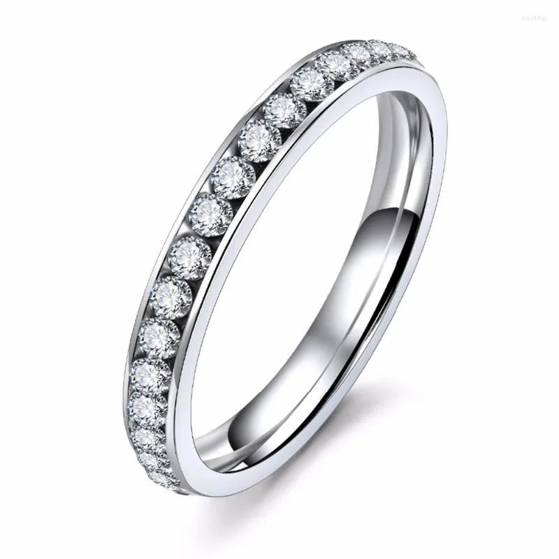 Ślubne pierścionki eleganckie dla kobiet proste klasyczne pojedynczy rzęd