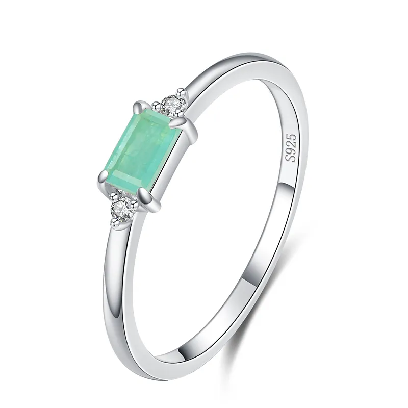 Anillos de moda de turmalina verde para mujer Accesorios de joyería fina