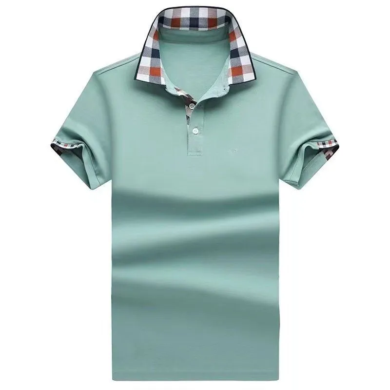 Atacado 2213 Summer New Polos Camisetas Europeias e Americanas Mangas Curtas Casual Algodão de Casual Bloqueio Grande T-shirts Bordados de Moda S-2xl