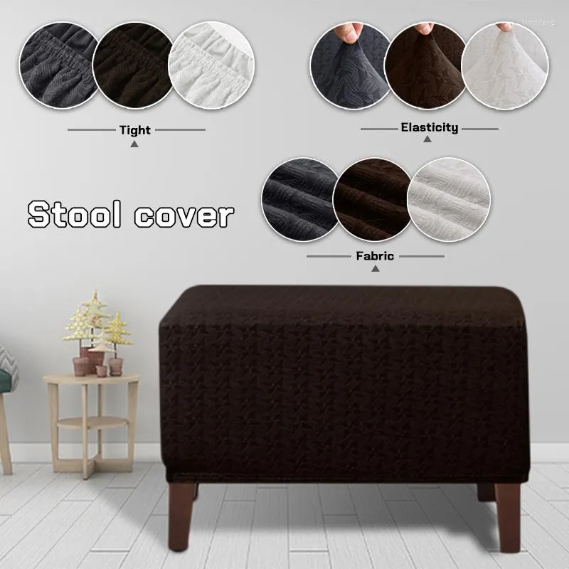 Chair Covers Ottoman Sofa Stool Elastic Home Furniture Case Dust-proof Footstool Footrest Cover Rectangle Slipcovers