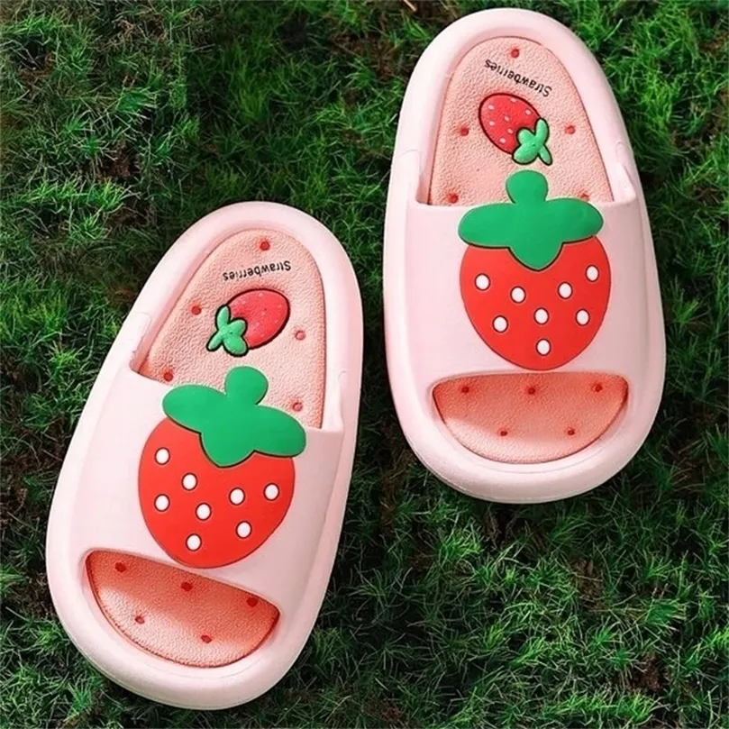 Children Slippers Cartoon Home Shoes for Boy Girl Summer Men Women Soft House Slippers Beach Child Adults Kids Baby Slides 220426