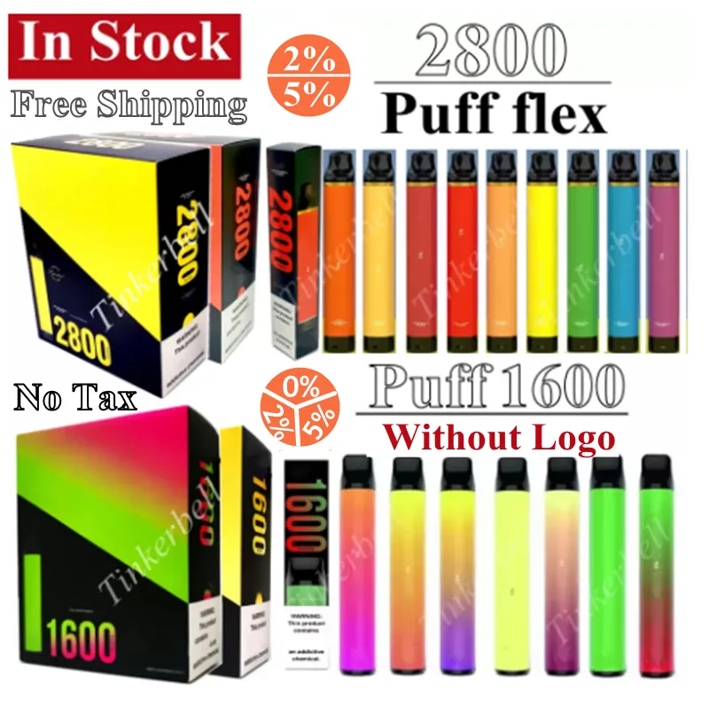 No Tax Puff FLEX 2800 Hits Cigarette 5% 2% 1600 Puffs Disposable Vape Pen MNQ 10Pcs Vapes Pens ECigs OEM Kit vs max cigar Vapors Customize Wholesale Sample Puff 2800