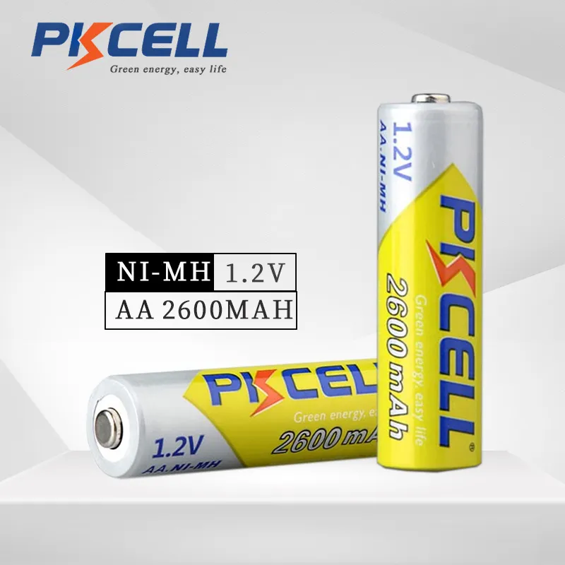 PKCELL 14500 البطارية 1.2V 2600MAH NIMH بطاريات قابلة للشحن للألعاب Mirco Flash Light