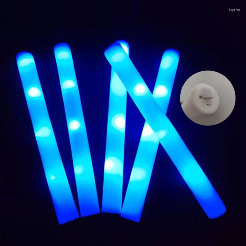 파티 장식 30pcs 글로우 스틱 LED 화려한 폼 스틱 치어 튜브 rgb 콘서트 바를위한 어두운 조명