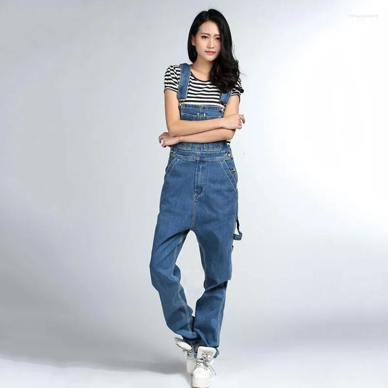 Damen Jeans Damen Denim Overalls Hip Hop Tapered Loose Casual Jumpsuit Koreanische Version der Tide Cotton Bullets Slim Pants