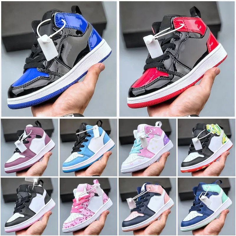 Jumpman 1 t nis de basquete intermedi rio J1 Crian as estudantes jovens t nis Big Child junior junior 1s Medium Olive Gym Red Travis Sport Shoes