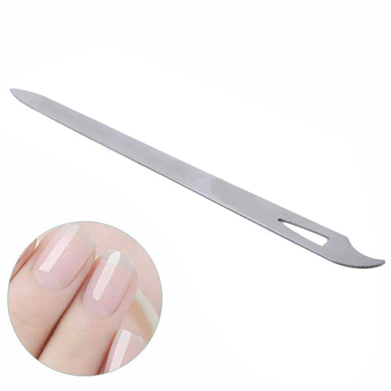 Nail Art File Rod Stainless Steel Double Sides Buffer Grinding Finger Cuticle Remover Polish Acrylic Manicure Pedicure Tools