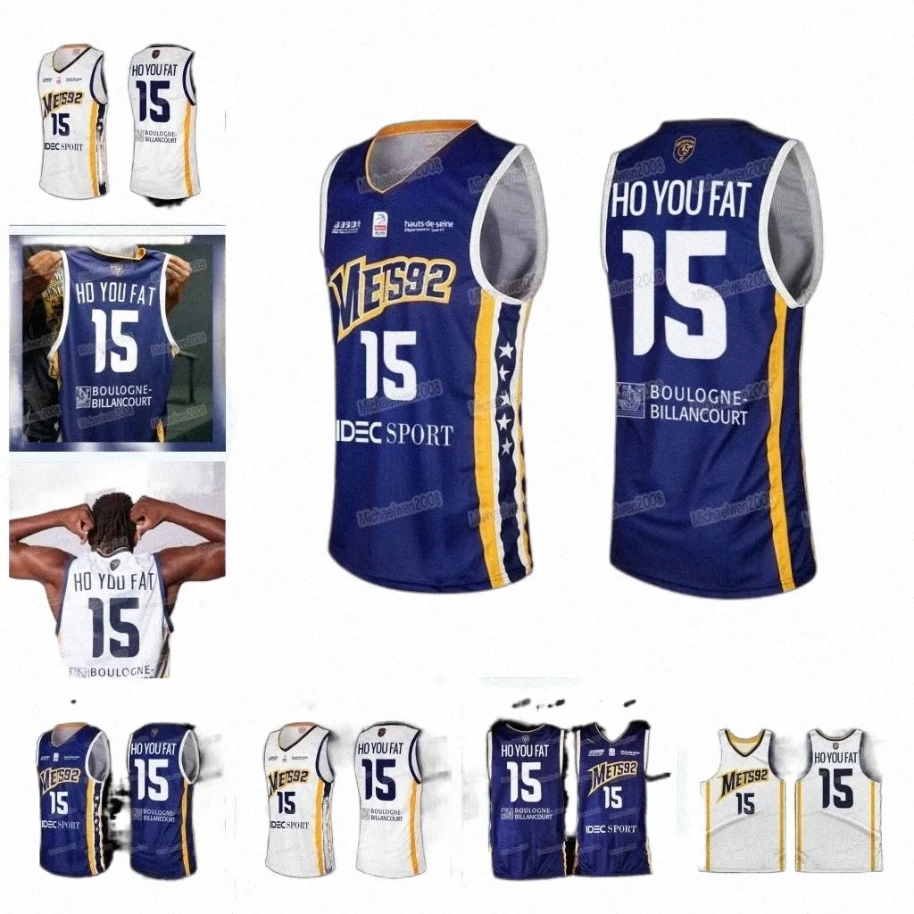 Custom Steeve Ho You Fat French Basketball Jersey Mets Metro 92 White