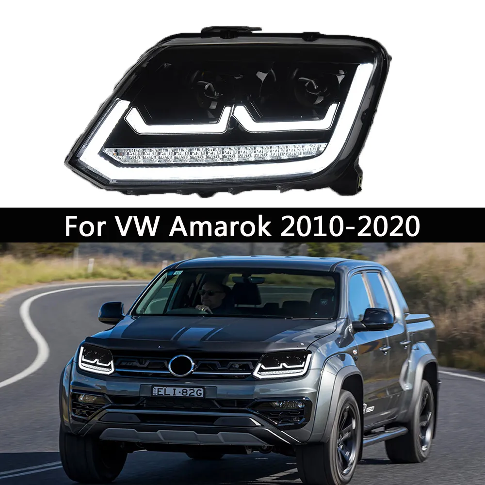 Car Lights Headlight For VW Amarok High Beam Angel Eye Projector Lens