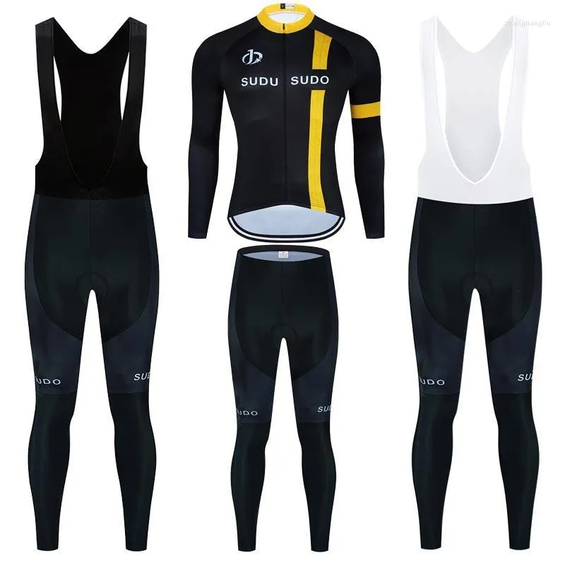 مجموعة السباقات Sudu Sudo Pro Cycling Jersey مجموعة طويلة الأكمام الجبلية للدراجة الجبلية تنفس MTB للدراجة ملابس ارتداء بدلة للسفن