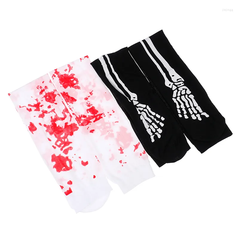 Femmes Chaussettes Bas Halloween Thème Costume Accessoires Crâne Squelette Stocks Articles De Fête