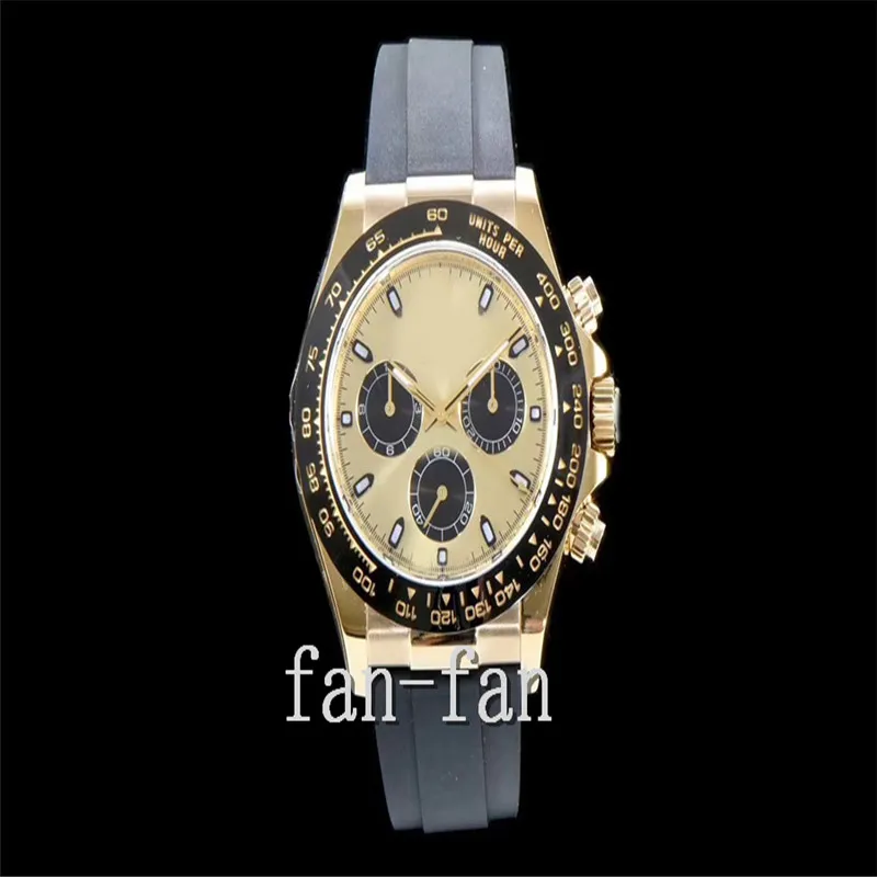 A Factory Wristwatch 12.2 116515 yellow Gold Ceramic 116515 Chocolate ETA 4130 Movement Chronograph Working Black Ceramic Natural rubber strap Automatic