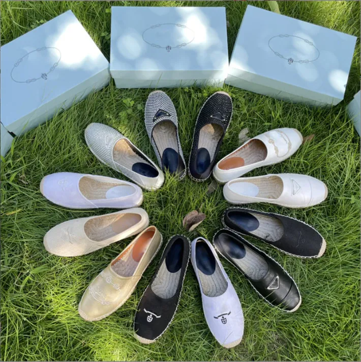 Designer kvinnors nya stil mode loafers fiskare skor för kvinna lat platt plattform strå läder casual skor storlek 35 - 41