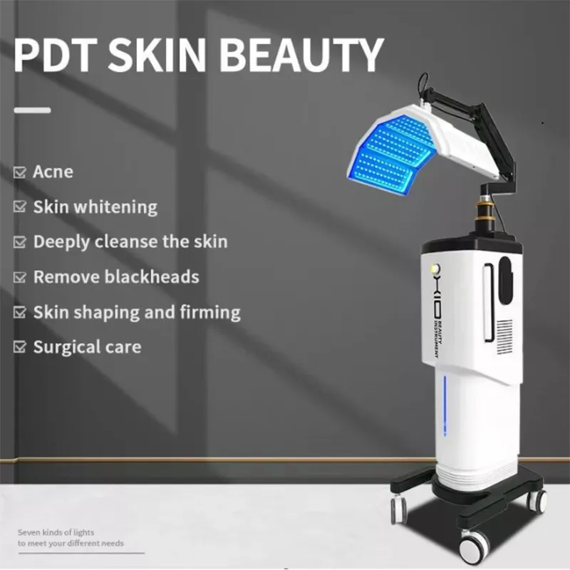 7 cores LED PDT Light Skin Care M￡quina de beleza M￡scara facial LED para rejuvenescimento da pele Removedor de acne Antiwrinkle