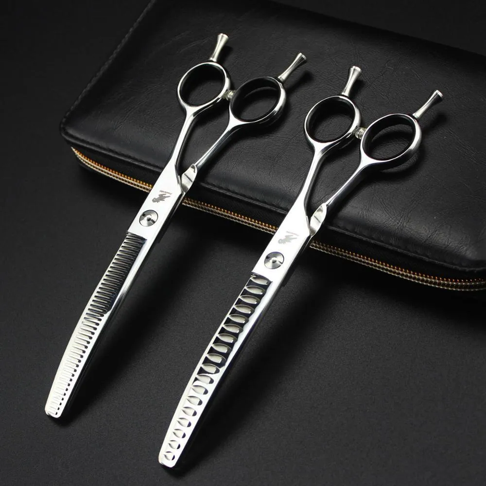 Sax SHARS 7inch Pet Grooming Curved Thunning Dog Cat Hair Cut Hairdressing Shear Clipper Professional Fine Toothed Teeth 221028