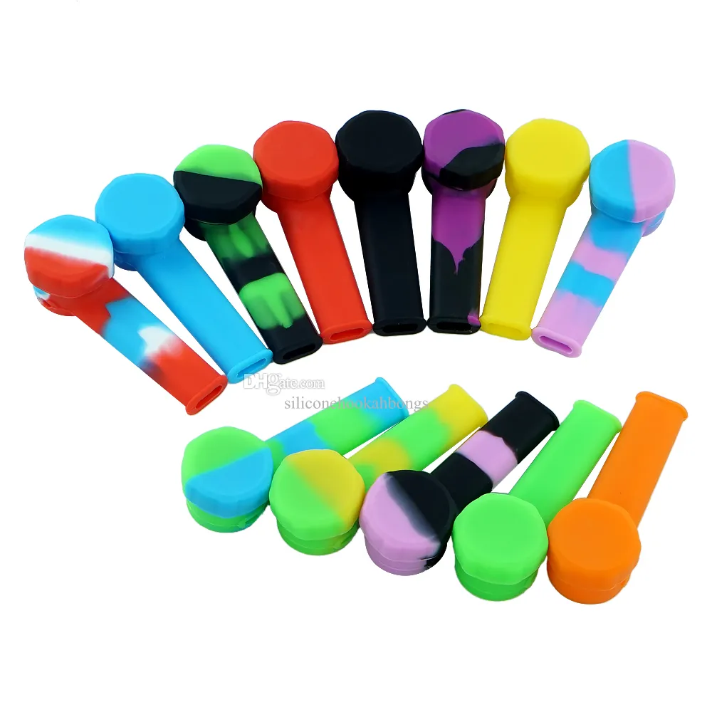 Pipes à fumer 3.4 "Mini 50 pcs/lot Pipe à tabac tuyaux à main en Silicone avec bol en métal