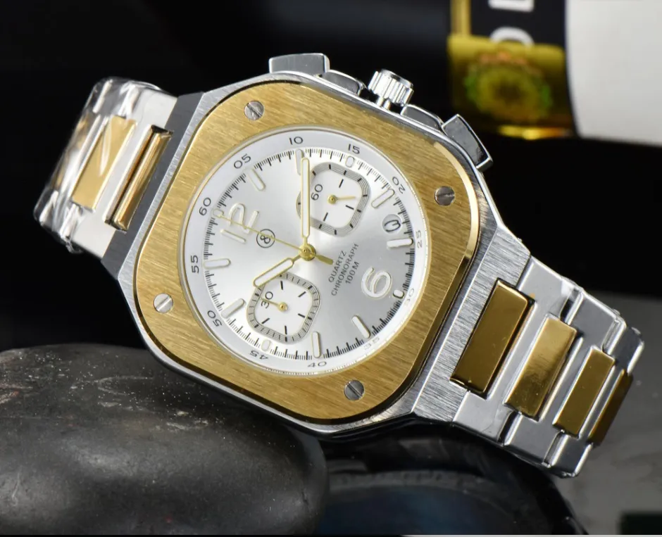Armbåndsure BR Model Sport Quartz Bell Luksus multifunktionsur Business Fuld rustfrit stål Man Ross Square Armbåndsur 003_voghion.com