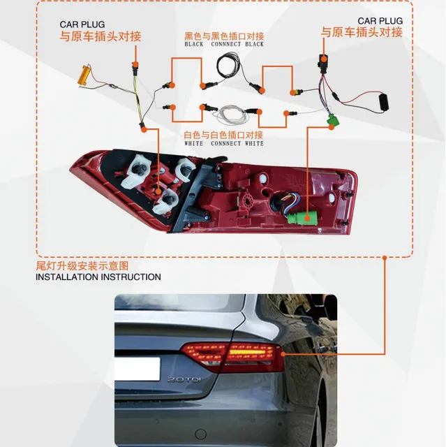 Audi A5アクセサリー：A5 S5 2008 2016のダイナミックLEDテールライト