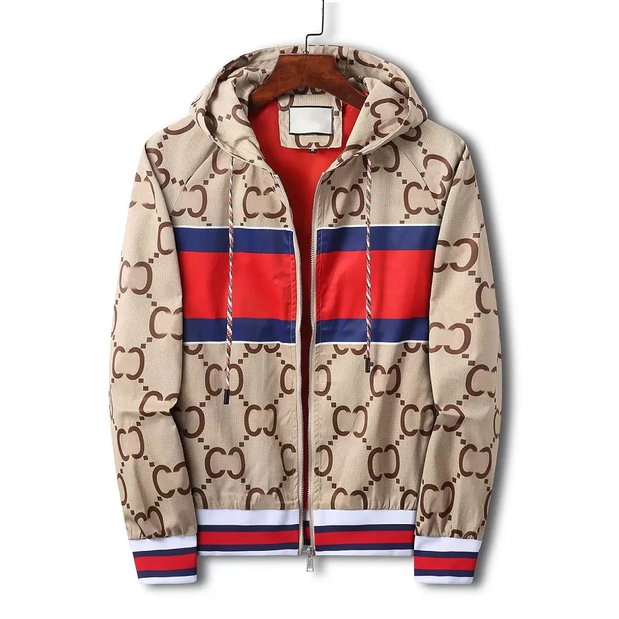 2024 Men s Cotton Hooded Windbreaker Jacket Casual Zipper Sports Windrunner Tee Slim Fit M 3XL