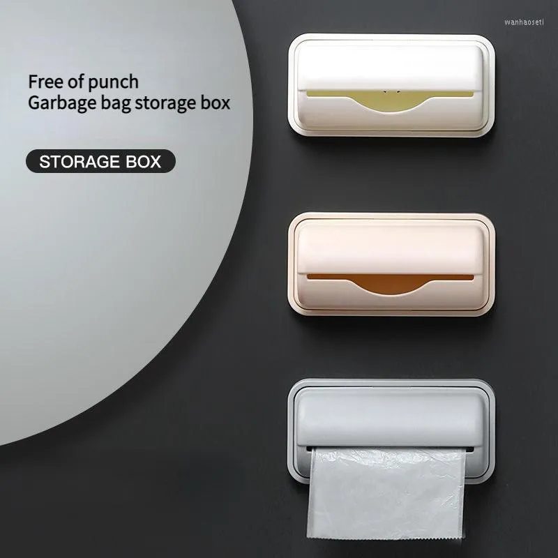 Storage Bottles Garbage Bag Collection Box Extraction Kitchen Wall Hanging Magic Device Bathroom Toilet Free Punching