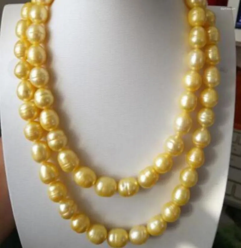 Ciondoli Gioielli 12-13 Mm Collana di perle in oro naturale del Mare del Sud 18-19 pollici