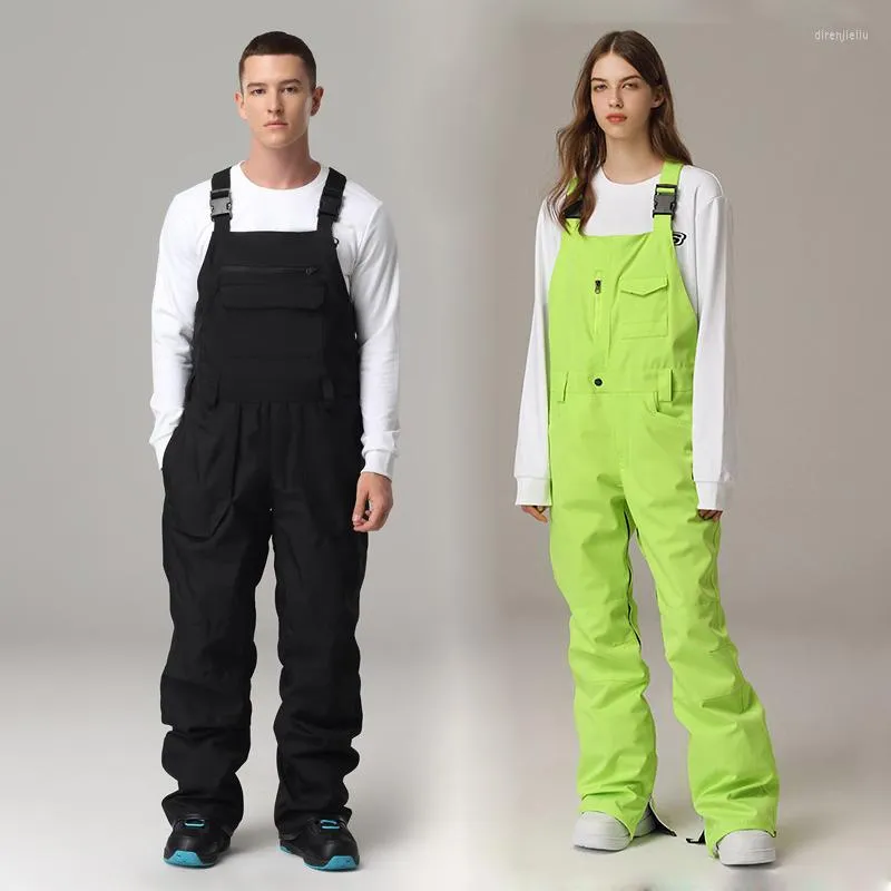 Skidbyxor Skid￥kning Jumpsuit m￤n kvinnor haklapp vattent￤t varm snowboard kvinnliga overaller manlig vinter utomhus sport vindt￤t