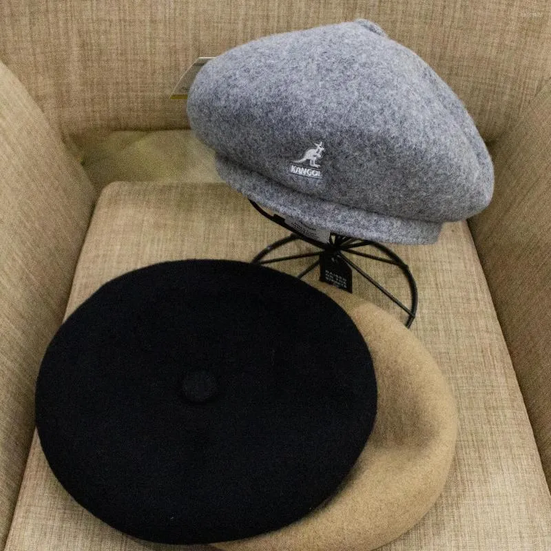 قبعات كانغول صوف الكنغر للسيدات للخريف والشتاء ريترو هيبورن قبعة رسام أنيقة موضة دافئة ناعمة