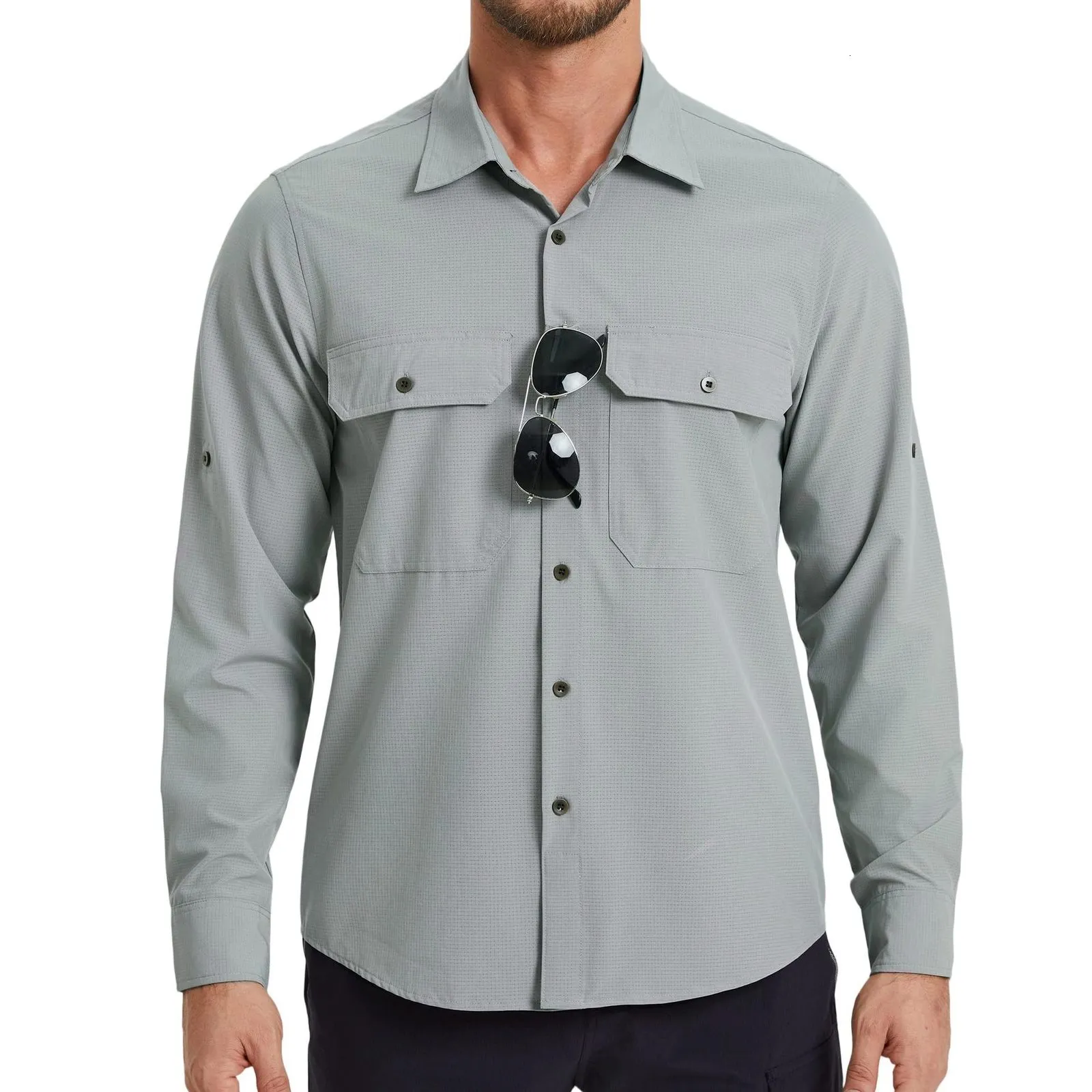 HUK Chemise De Pêche à Manches Longues Pour Homme Protection Solaire Bleu Crepuscule T Grand
