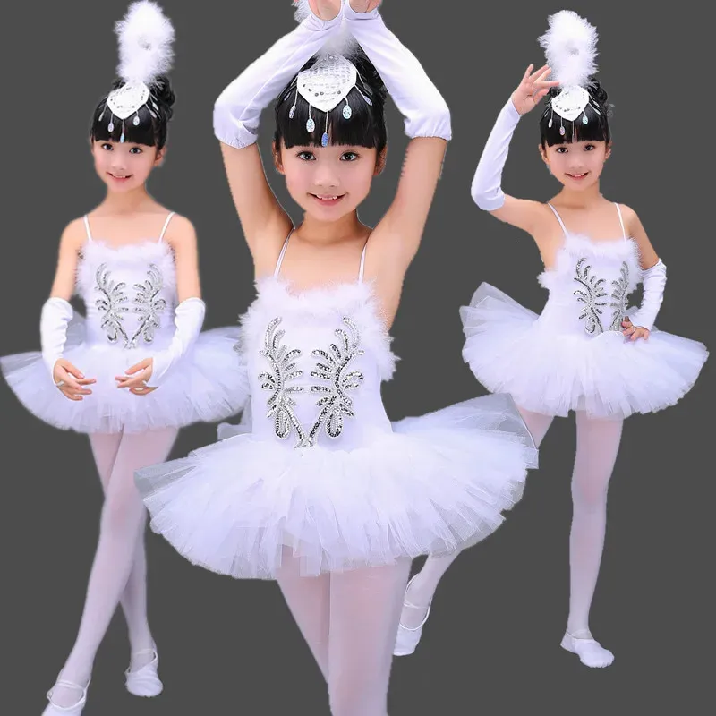 White Ballerina Danzante Costumi Bambini Tutu Danza Da Ballo