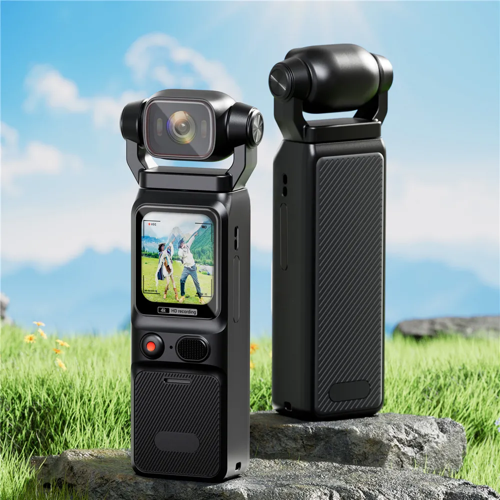 Action Camera, 4K Pocket Action Camera HD LCD-scherm 270 ° draaibare mini- sportcamera met waterdichte behuizing for helmreizen Soepele Stabilisatie