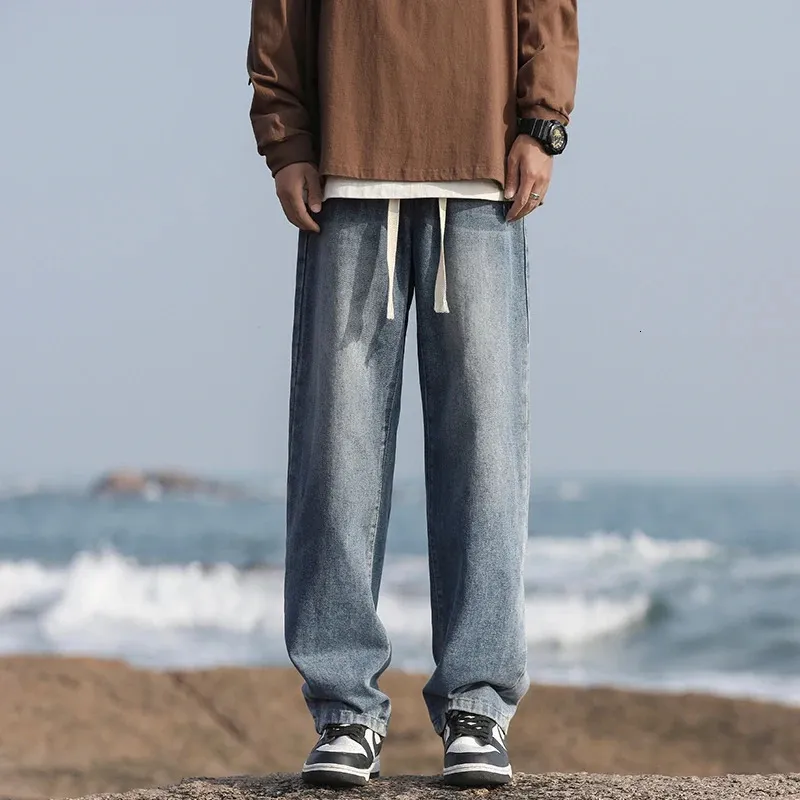 Jeans Da Uomo Slim In Cotone Vestibilità Estiva Pantaloni Casual A